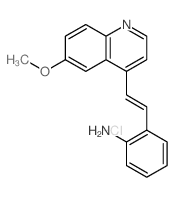 Benzenamine,2-[2-(6-methoxy-4-quinolinyl)ethenyl]-, hydrochloride (1:1) structure