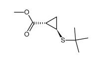 (1S,2R)-2-tert-Butylsulfanyl-cyclopropanecarboxylic acid methyl ester结构式