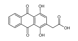 1,4-dihydroxy-9,10-dioxoanthracene-2-acetic acid Structure