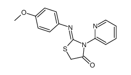 2-(4-methoxyphenyl)imino-3-pyridin-2-yl-1,3-thiazolidin-4-one结构式