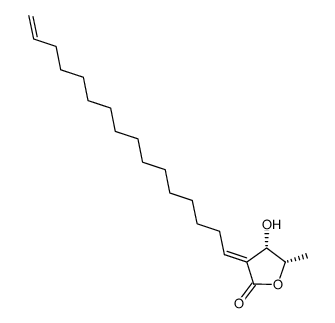 (3R,4S,2E)-2-Hexadec-15-enylidene)-3-hydroxy-4-methylbutanolide结构式