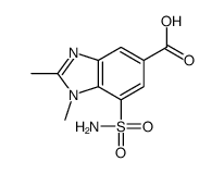 1,2-dimethyl-7-sulfamoylbenzimidazole-5-carboxylic acid Structure