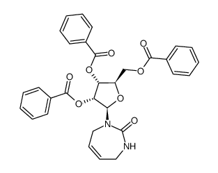 (2R,3R,4R,5R)-2-(benzoyloxymethyl)-5-(2-oxo-2,3,4,7-tetrahydro-1H-1,3-diazepin-1-yl)tetrahydrofuran-3,4-diyl dibenzoate结构式