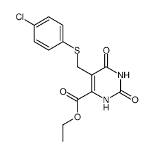 5-(4-chlorophenylthiomethyl)-6-ethoxycarbonyluracil结构式