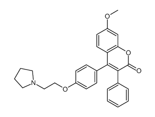 7-methoxy-3-phenyl-4-[4-(2-pyrrolidin-1-ylethoxy)phenyl]chromen-2-one结构式