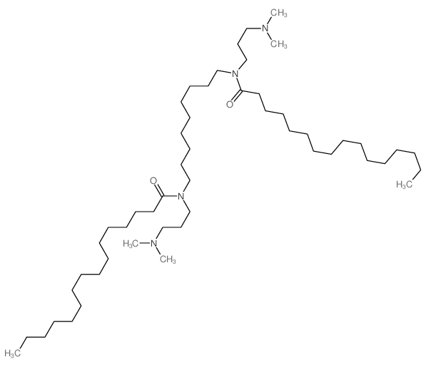 N-(3-dimethylaminopropyl)-N-[9-(3-dimethylaminopropyl-hexadecanoyl-amino)nonyl]hexadecanamide结构式