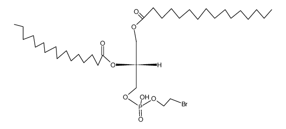 L-2.3-Dipalmitoyl-glycerin-phosphorsaeure-1-mono-(β-brom-aethylester)结构式