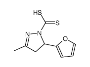 1H-Pyrazole-1-carbodithioicacid,5-(2-furanyl)-4,5-dihydro-3-methyl-(9CI) structure