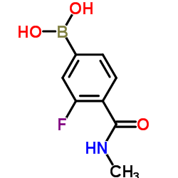 N-甲基-4-硼-2-氟苯甲酰胺结构式