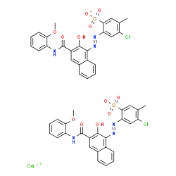 calcium bis[6-chloro-4-[[2-hydroxy-3-[(2-methoxyphenyl)carbamoyl]-1-naphthyl]azo]toluene-3-sulphonate]结构式