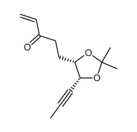 5-((4S,5R)-2,2-Dimethyl-5-prop-1-ynyl-[1,3]dioxolan-4-yl)-pent-1-en-3-one结构式