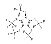 1-(Difluorchlormethylthio)-2,3,4,5-tetrakis(trifluormethylthio)pyrrol结构式