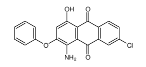 1-amino-7-chloro-4-hydroxy-2-phenoxyanthracene-9,10-dione结构式