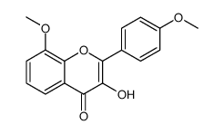 4H-1-Benzopyran-4-one, 3-hydroxy-8-methoxy-2-(4-methoxyphenyl)结构式