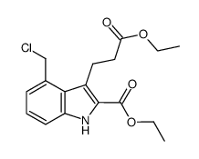 4-chloromethyl-3-(2-ethoxycarbonylethyl)-1H-indole-2-carboxylic acid ethyl ester结构式