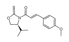 (S)-N-[3-(4-methoxy)phenyl-2-(E)-propenoyl]-4-isopropyl-1,3-oxazolidine-2-thione结构式