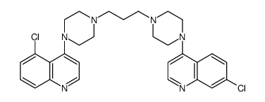 Quinoline, 5-chloro-4-[4-[3-[4-(7-chloro-4-quinolinyl)-1-piperazinyl]propyl]-1-piperazinyl]结构式