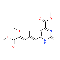 methyl 6-[(1E,3Z)-4,5-dimethoxy-2-methyl-5-oxopenta-1,3-dien-1-yl]-2-hydroxypyrimidine-4-carboxylate结构式