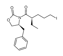 (S)-4-benzyl-3-[(R)-2-ethyl-5-iodo-1-oxo-1-pentyl]-2-oxazolidinone结构式