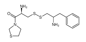 1-Propanone, 2-amino-3-[(2-amino-3-phenylpropyl)dithio]-1-(3-thiazolidinyl)-, (2R) Structure