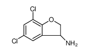 3-Benzofuranamine, 5,7-dichloro-2,3-dihydro结构式