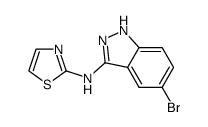 5-bromo-N-1,3-thiazol-2-yl-1H-indazol-3-amine结构式