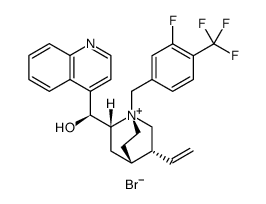 Cinchonanium, 1-[[3-fluoro-4-(trifluoromethyl)phenyl]methyl]-9-hydroxy-, bromide , (9S) Structure