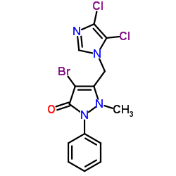 4-Bromo-5-[(4,5-dichloro-1H-imidazol-1-yl)methyl]-1-methyl-2-phenyl-1,2-dihydro-3H-pyrazol-3-one结构式