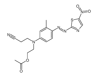 Acetic acid 2-{(2-cyano-ethyl)-[3-methyl-4-(5-nitro-thiazol-2-ylazo)-phenyl]-amino}-ethyl ester结构式