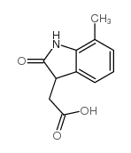 2-(7-methyl-2-oxo-1,3-dihydroindol-3-yl)acetic acid Structure