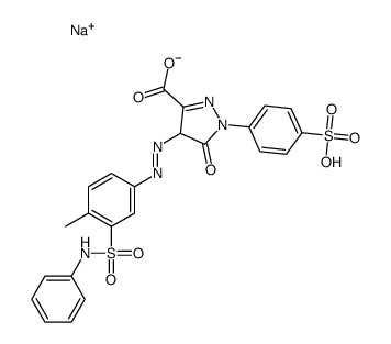 sodium hydrogen 4,5-dihydro-4-[[4-methyl-3-[(phenylamino)sulphonyl]phenyl]azo]-5-oxo-1-(4-sulphonatophenyl)-1H-pyrazole-3-carboxylate结构式