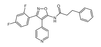 3-(2,4-difluorophenyl)-5-(3-phenylpropionylamino)-4-(4-pyridyl)isoxazole Structure