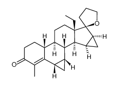 4,18-dimethyl-6α,7α,15β,16β-dimethylene-19-nor-20-spirox-4-en-3-one Structure