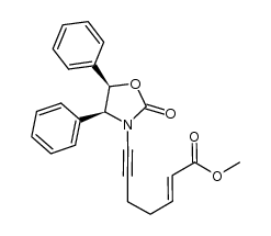 7-(2-oxo-4,5-diphenyl-oxazolidin-3-yl)-hept-2-en-6-ynoic acid methyl ester结构式