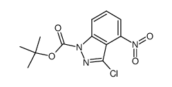 tert-butyl 3-chloro-4-nitro-1H-indazole-1-carboxylate结构式