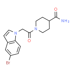 1-[(5-bromo-1H-indol-1-yl)acetyl]piperidine-4-carboxamide结构式