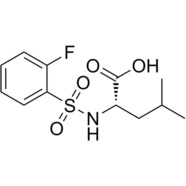 ((2-Fluorophenyl)sulfonyl)-L-leucine结构式