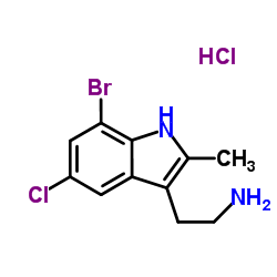 2-(7-Bromo-5-chloro-2-methyl-1H-indol-3-yl)ethanamine hydrochloride (1:1)结构式