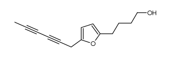 5-(hexa-2,4-diynyl)-2-(4-hydroxybutyl)furan结构式