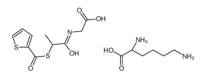 (2S)-2,6-diaminohexanoic acid,2-[2-(thiophene-2-carbonylsulfanyl)propanoylamino]acetic acid结构式