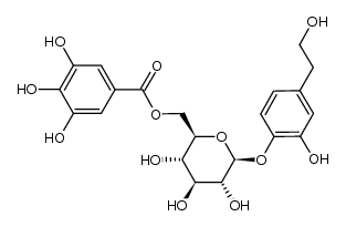 3,4-dihydroxyphenethyl alcohol 4-O-β-D-(6"-O-galloyl)-glucopyranoside结构式