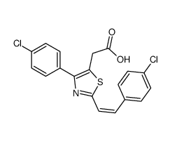 2-[4-(4-chlorophenyl)-2-[(E)-2-(4-chlorophenyl)ethenyl]-1,3-thiazol-5-yl]acetic acid Structure