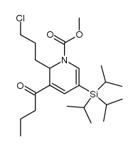 3-butyryl-2-(3-chloropropyl)-1-(methoxycarbonyl)-5-(triisopropylsilyl)-1,2-dihydropyridine结构式