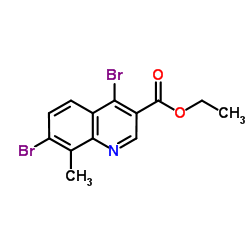 Ethyl 4,7-dibromo-8-methyl-3-quinolinecarboxylate Structure