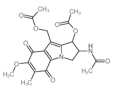 (2-acetamido-3-acetyloxy-6-methoxy-7-methyl-5,8-dioxo-2,3-dihydro-1H-pyrrolo[1,2-a]indol-4-yl)methyl acetate Structure