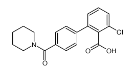 2-chloro-6-[4-(piperidine-1-carbonyl)phenyl]benzoic acid结构式