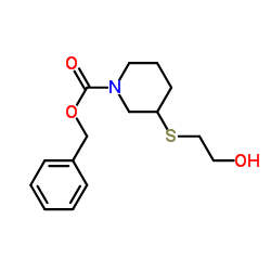 Benzyl 3-[(2-hydroxyethyl)sulfanyl]-1-piperidinecarboxylate结构式