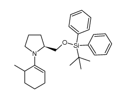 (2S)-2-(((tert-butyldiphenylsilyl)oxy)methyl)-1-(6-methylcyclohex-1-en-1-yl)pyrrolidine结构式