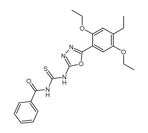 N-((5-(2,5-diethoxy-4-ethylphenyl)-1,3,4-oxadiazol-2-yl)carbamothioyl)benzamide结构式