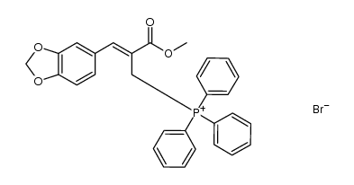 [(Z)-2-methoxycarbonyl-3-(3,4-methylenedioxyphenyl)-2-propenyl]triphenylphosphonium bromide结构式